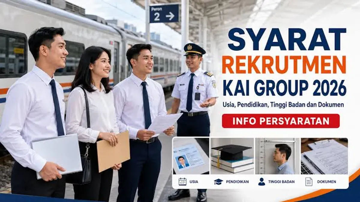 Ilustrasi syarat Rekrutmen Eksternal KAI Group 2026. Calon pelamar perlu memperhatikan jenis dan skor sertifikat bahasa Inggris sesuai formasi. (Sumber: KAI)