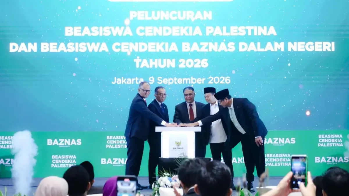 Peluncuran Beasiswa Palestina Baznas 2026 di 33 mitra kampus di Gedung Kemdiktisaintek RI, Jakarta, Rabu, 9 September 2026. (Sumber: Dok. Istimewa)