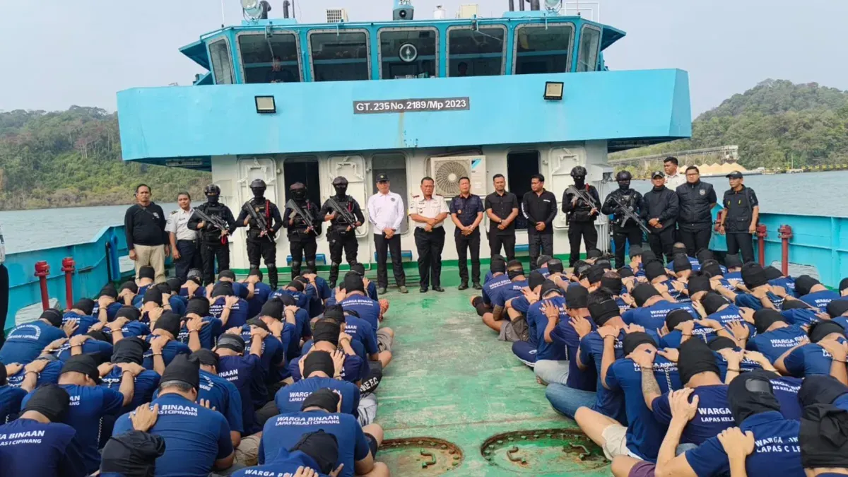 Direktorat Jenderal Pemasyarakatan (Ditjenpas) memindahkan 123 warga binaan dari sejumlah lembaga pemasyarakatan (Lapas) di Jakarta dan Banten ke Nusakambangan, Kamis, 10 September 2026. (Sumber: Ditjenpas)