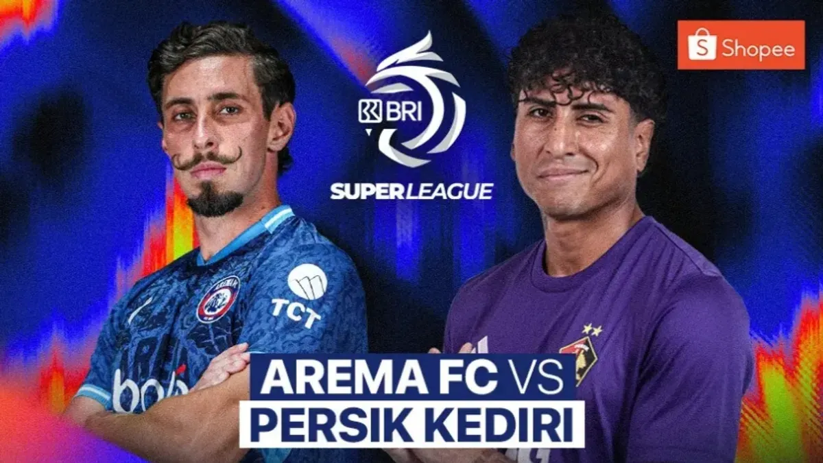 Link live streaming Arema FC vs Persik Kediri di Super League 2026/2027 hari ini, Jumat, 18 September 2026 sore pukul 15.30 WIB. (Sumber: Vidio)