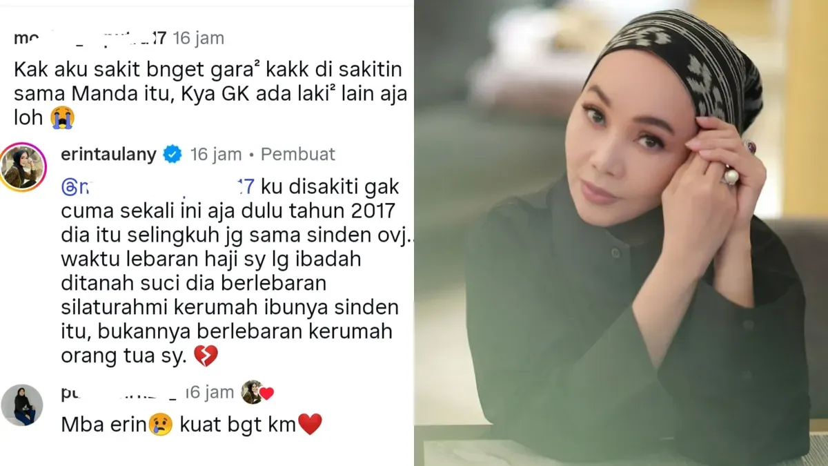 Nama Dewi Gita terseret isu dugaan perselingkuhan Andre Taulany dengan sinden OVJ pada 2017 yang dibongkar Erin Wartia. (Sumber: Instagram/@erintaulany dan @dewigita01)