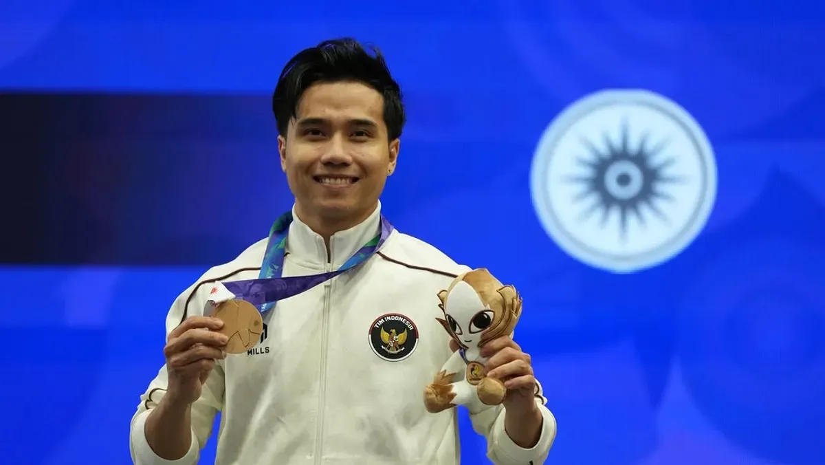 Atlet wushu Seraf Naro Siregar jadi penyumbang medali pertama bagi Indonesia di Asian Games 2026 (Sumber: Instagram/@timindonesiaofficial)