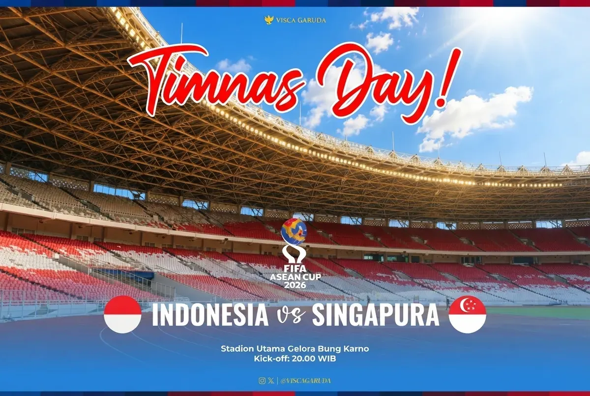 Daftar lokasi nobar Timnas Indonesia vs Singapura FIFA ASEAN Cup 2026 di Jakarta. (Sumber: X/@ViscaGaruda)