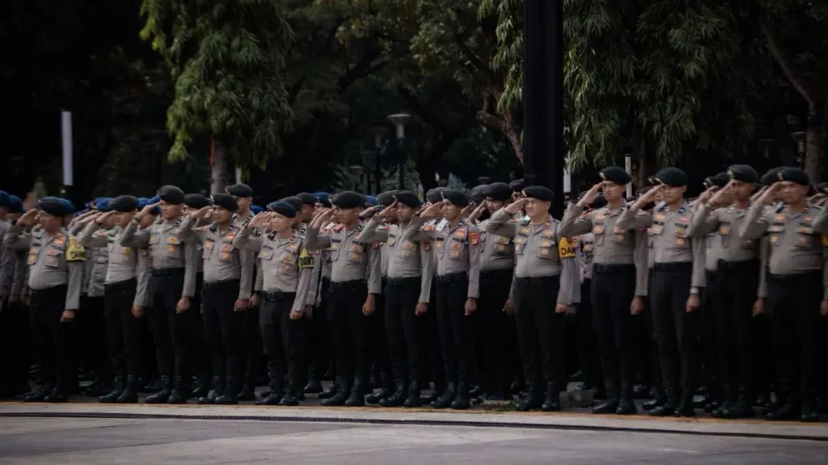 Polda Metro Jaya mengerahkan 17.628 personel gabungan untuk mengamankan 37 agenda masyarakat yang berlangsung di wilayah Jakarta dan sekitarnya, Selasa, 29 September 2026. (Sumber: Polda Metro Jaya)