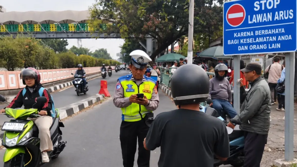 Potret pelanggaran lalu lintas, khususnya perilaku melawan arus dan penggunaan nomor polisi (nopol). (Sumber: Istimewa)