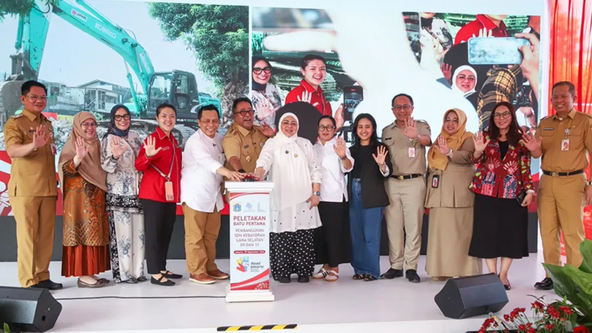 Peletakan batu pertama pembangunan SDN Kebayoran Lama Selatan 09 dan 11 di Jakarta, Selasa, 29 September 2026. (Sumber: DDJP)