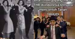 Joget minta THR disebut mirip dengan tarian Yahudi (Sumber: Instagram/@corla_2 dan TikTok/@wajahnelangsaa)