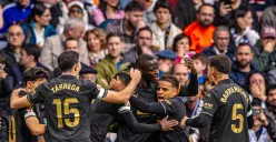 Real Madrid berada di bawah tekanan Barcelona pada pengujung musim La Liga 2024/2025. (Sumber: Instagram @valenciacf)