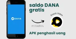 Klaim saldo DANA gratis Rp250.000 dari Snack Video. (Sumber: Poskota/Della Amelia)