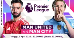 Link live streaming Manchester United vs Manchester City di pekan 31 Premier League musim 2024-25. (Sumber: Vidio)