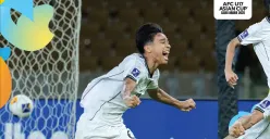 Ekspresi Evandra Florasta seusai mencetak gol ke gawang Korea Selatan di laga pertama Grup C Piala Asia U-17 2025, Timnas Indonesia U-17 berpeluang lolos ke Piala Dunia U-17 2025. (Sumber: Instagram @afcasiancup)