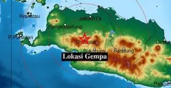 Peta episenter gempa magnitudo 4,1 Bogor berdasarkan data BMKG pada Kamis malam, 10 April 2025. (Sumber: Dok/BMKG)