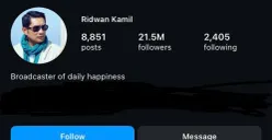 Tangkapan layar akun Instagram Ridwan Kamil yang sempat dihack (Sumber: Poskota/Mitha Aullia)