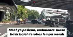 Ambulans kena tilang elektronik saat bawa pasien usai terobos lampu merah. (Sumber: TikTok/@christian.vvr_46)