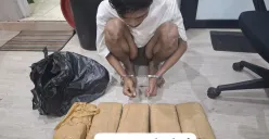 Tersangka pengedaran narkoba jenis ganja berinisial YS 21 tahun. (Sumber: Polda Metro Jaya)