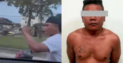 Pelaku pengancaman dengan sajam ke pengendara mobil di Pekanbaru berhasil diamankan kepolisian. (Sumber: Instagram/@humaspolda_riau)