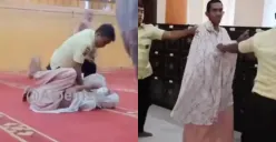 Seorang pria tertangkap basah melakukan penyamaran menggunakan mukena. (Sumber: Tangkap Layar Instagram/@medsoszone)