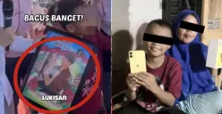 Lukisan bergambar Willie Salim dan Vilmei yang menjadi viral saat kunjungan ke Bengkulu, diklaim awalnya sebagai karya seorang anak SMA namun ternyata milik Julian Hawel Art. (Sumber: TikTok/vajarnoscam)