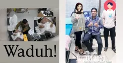 (Kiri-Kanan) Rekaman CCTV oknum dokter kandungan yang diduga lecehkan pasien. Salah satu korban yang bersuara menunjukan foto bersama dengan oknum dokter kandungan tersebut. (Sumber: Instagram/@drg.mirza/@restunf__)