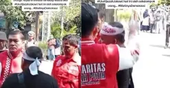 Ketua Umum Solidaritas Merah Putih Silfester Matutina diduga melakukan intimidasi terhadap peserta aksi yang menuntut keabsahan ijazah Jokowi. (Sumber: X@MasBRO_back)