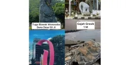 Tugu Biawak Wonosobo dibangun dengan anggaran Rp50 juta dari Dana Desa, jauh lebih murah dibandingkan patung-patung lain seperti Patung Penyu di Sukabumi yang menelan biaya Rp7,5 miliar. (Sumber: Capture @moodjakarta)