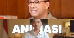 Potret Anies Baswedan (atas) dan Wakil Presiden RI, Gibran Rakabuming Raka (bawah). (Sumber: Poskota/Dzikri)