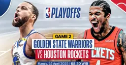 Link live streaming Houston Rockets vs Golden State Warriors. (Sumber: Vidio)