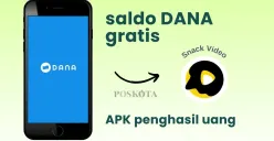 Klaim saldo DANA gratis Rp250.000 dari aplikasi penghasil uang Snack Video. (Sumber: Poskota/Della Amelia)