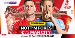 Link live streaming Manchester City vs Nottingham Forest di semifinal Piala FA 2024-25. (Sumber: Vidio)