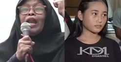Aura Cinta saat melakukan protes terhadap Gubernur Jawa Barat Dedi Mulyadi dalam sebuah acara terbuka di Bekasi. (Sumber: Youtube/KDM)