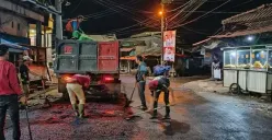 Kegiatan pemeliharaan jalan yang dilakukan UPT PJJ Pandeglang pada DPUPR Banten. (Sumber: Dok. UPT PJJ Pandeglang)