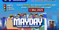 Ilustrasi imbauan terkait May Day besok di Monas. (Sumber: Instagram/@tmcpoldametro)