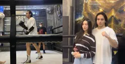 Potret Ameera Khan kekasih Jefri Nichol yang memberikan dukungan menjelang laga tanding ulang melawan El Rumi. (Sumber: Instagram/@littlemisskhan)
