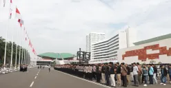 Personel gabungan disiagakan untuk mengamankan aksi demonstrasi di depan Gedung DPR. (Sumber: Polres Metro Jakarta Pusat)
