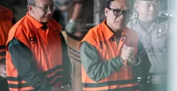 Wamenaker Immanuel Ebenezer ditetapkan KPK sebagai tersangka kasus pemerasan di Gedung Merah Putih, Kelurahan Guntur, Kecamatan Setiabudi, Jakarta Selatan, Jumat, 22 Agustus 2025. (Sumber: Poskota/Bilal Nugraha Ginanjar)