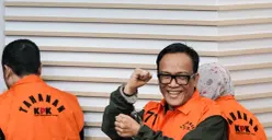 Wamenaker Immanuel Ebenezer ditetapkan KPK sebagai tersangka kasus pemerasan di Gedung Merah Putih, Kelurahan Guntur, Kecamatan Setiabudi, Jakarta Selatan, Jumat, 22 Agustus 2025. (Sumber: Poskota/Bilal Nugraha Ginanjar)
