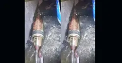 Tangkap layar penampakan mortir yang ditemukan seorang pedagang mi ayam bernama Eko di Setu Pedongkelan, Kelurahan Pekayon, Pasar Rebo, Jakarta Timur, pada Jumat, 22 Agustus 2025.