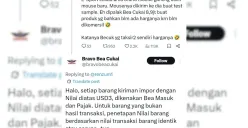 Bea Cukai kembali dikritik warganet imbas tagihan Rp8,9 juta untuk sampel mouse gaming (Sumber: X/@ARSIPAJA)