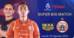 Link streaming Dewa United vs Persija Jakarta pekan keempat BRI Super League 2025/2026 eksklusif di Vidio (Sumber: Dok/Vidio.com)