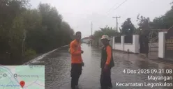 Potret banjir rob yang terjadi di wilayah Subang dan Indramayu, Jawa Barat. (Sumber: Pemprov Jabar)