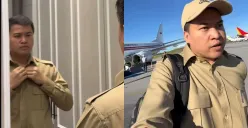 Aspri Presiden Prabowo, Agung Surahman membuat konten vlog di lokasi banjir Sumatra, kini kena rujak netizen. (Sumber: tangkapan layar)