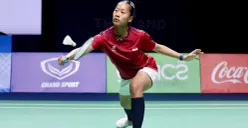 Potret Putri Kusuma Wardana saat berlaga di SEA Games 2025. (Sumber: X/INABadminton)