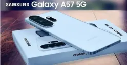 Samsung Galaxy A57 5G tampil dengan desain super tipis dan modul kamera baru, menjadikannya salah satu perangkat paling elegan di kelas menengah. (Sumber: Samsung)