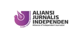 Logo Aliansi Jurnalis Independen (AJI) Indonesia mendesak Presiden Prabowo batalkan efisiensi terhadap RRI dan TVRI. (Sumber: Dok AJI Indonesia)
