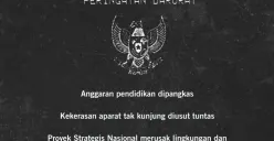 Mahasiswa menggelar aksi Indonesia Gelap selama tiga hari dengan lima tuntutan. (Sumber: X/@amnestyindo)
