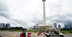 Salah satu tempat wisata gratis di Jakarta yang bisa dijadikan pilihan saat libur Lebaran yakni, Monumen Nasional (Monas). (Sumber: Poskota/Bilal Nugraha Ginanjar)