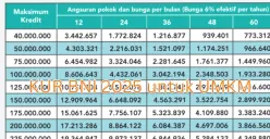Ilustrasi tabel angsuran KUR BNI 2025. (Sumber: BNI)