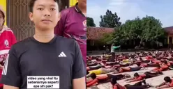 Pihak SDN Pinayungan II, Karawang akhirnya klarifikasi seusai viralnya video para siswa latihan berenang di lapangan sekolah. (Sumber: Tangkap Layar Instagram/@mood.jakarta)