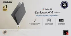 Tampilan laptop ASUS Zenbook A14. (Sumber: Dok. ASUS)