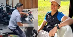 Rio Haryanto saat mengendarai motor matic selepas shalat Jumat. (Sumber: Instagram/@solokini @rhayrantoracing)